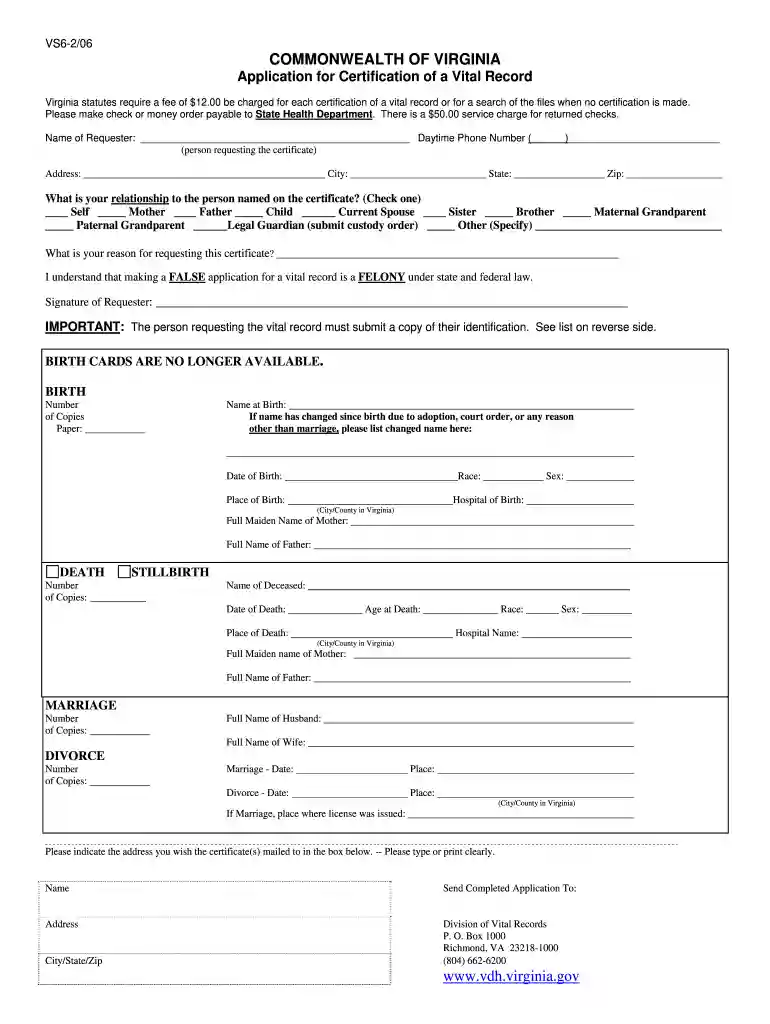 vs 21 form virginia Preview on Page 1