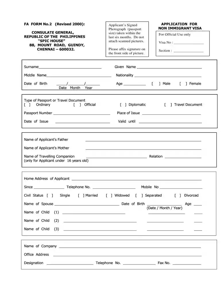 fa application Preview on Page 1