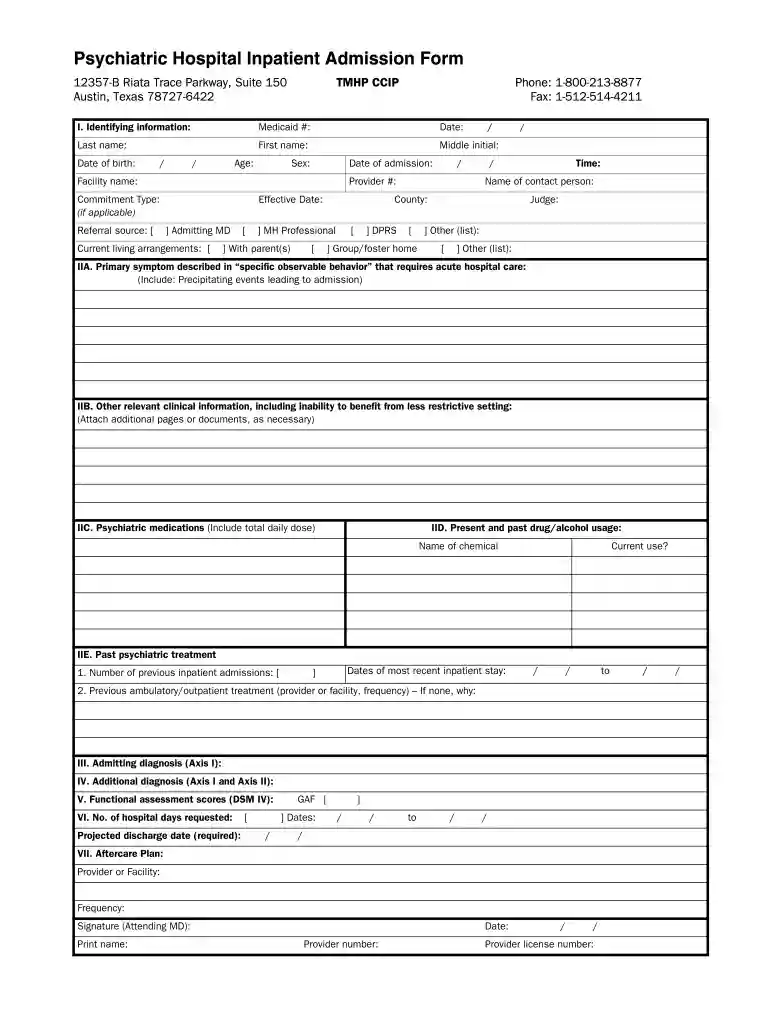 free admission form Preview on Page 1