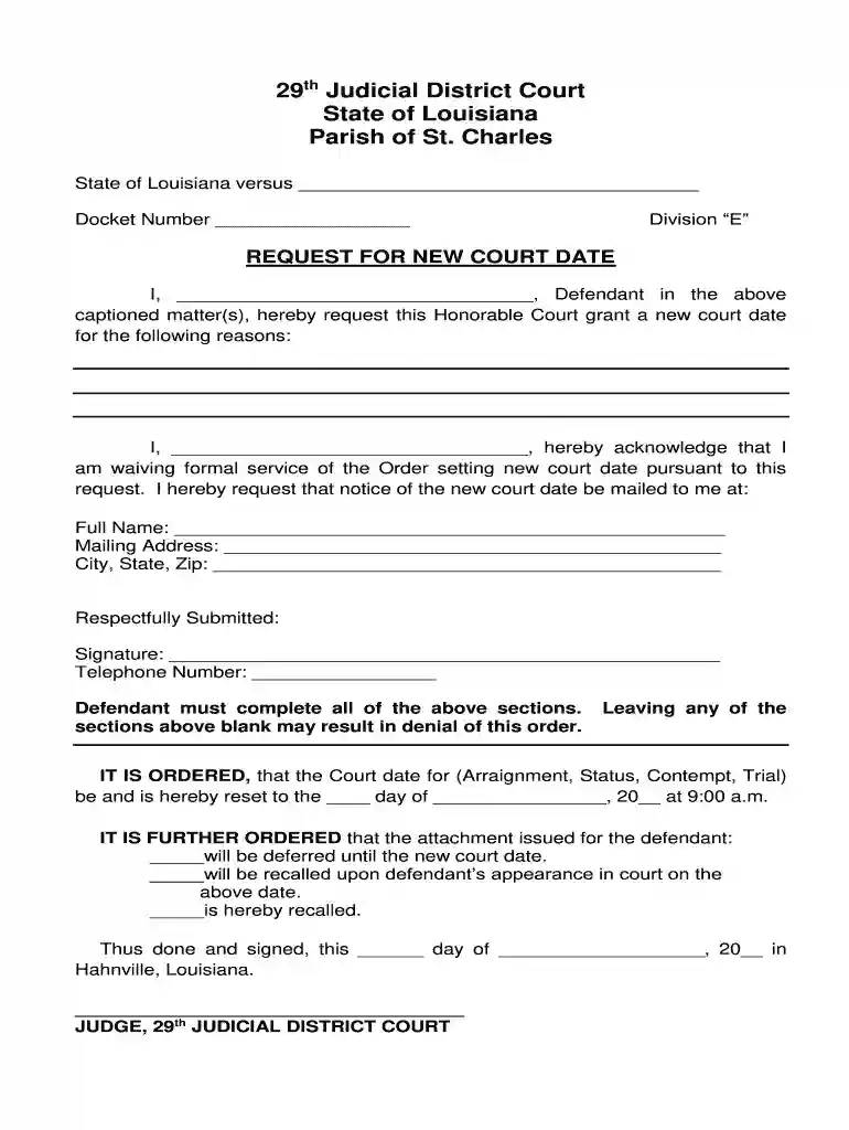 rescheduling court date Preview on Page 1