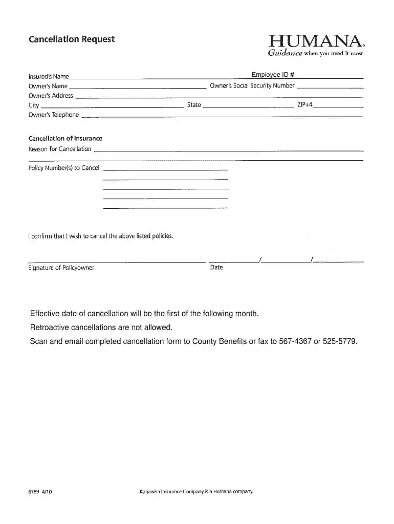 cancel humana dental Preview on Page 1
