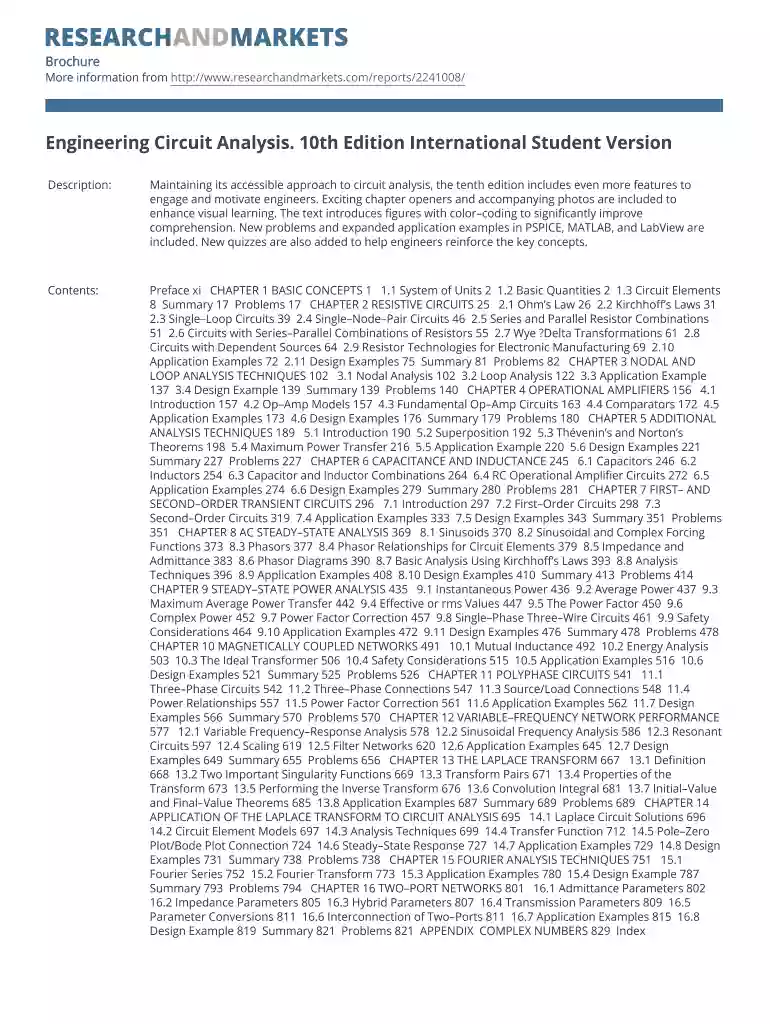 basic engineering circuit analysis 11th edition pdf Preview on Page 1