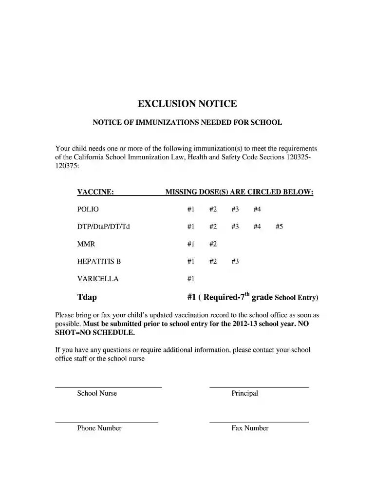 nyc doe immunization warning letter Preview on Page 1