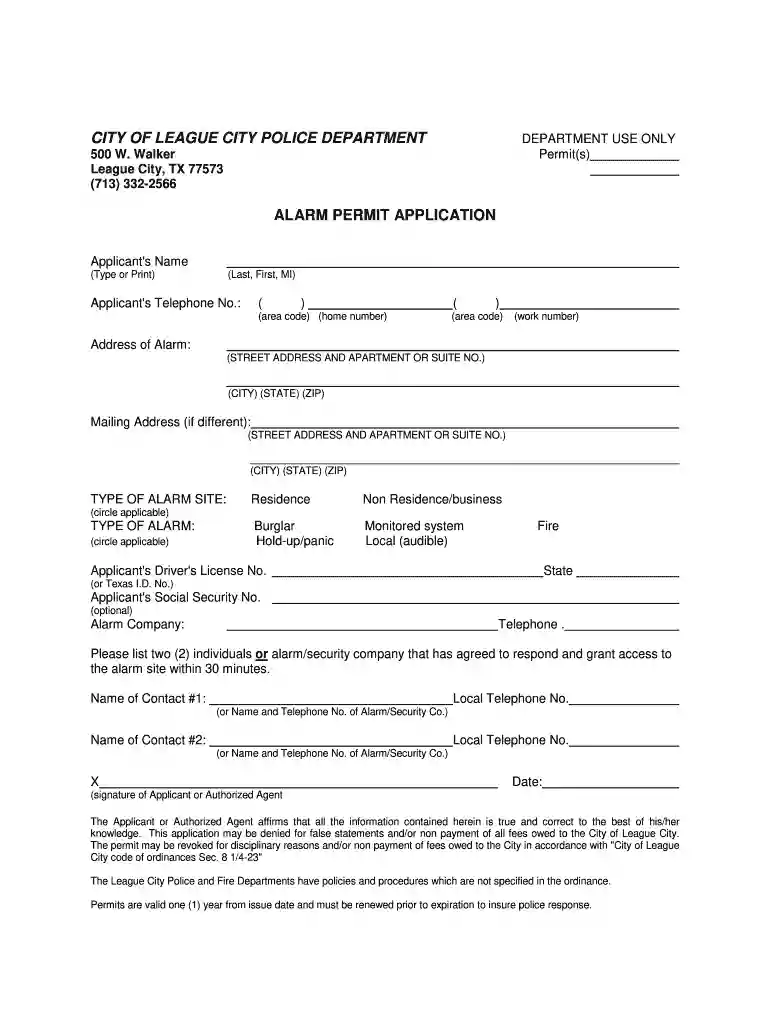 alarm permits Preview on Page 1