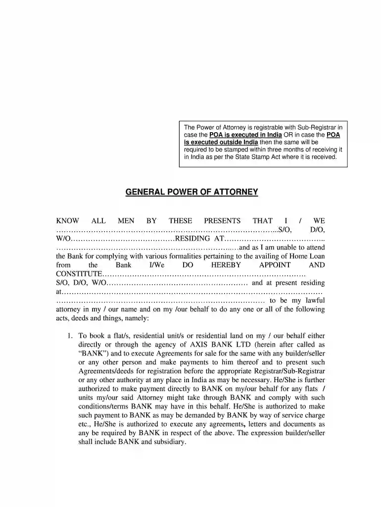 general power of attorney india nri sample pdf Preview on Page 1