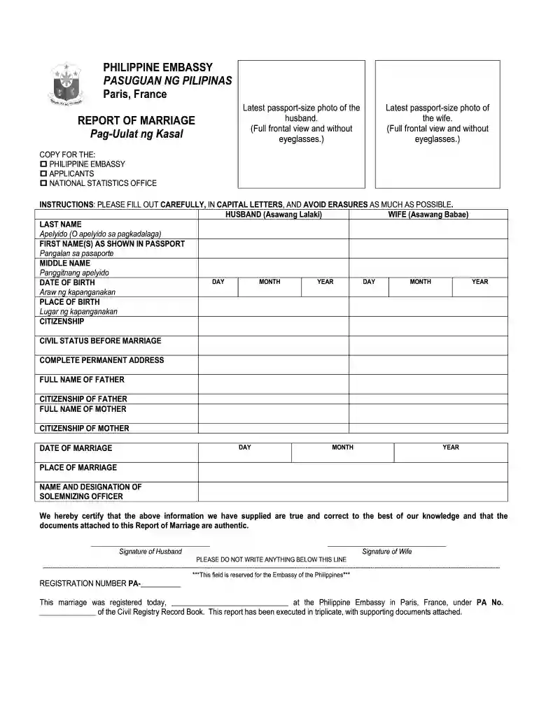 marriage form Preview on Page 1