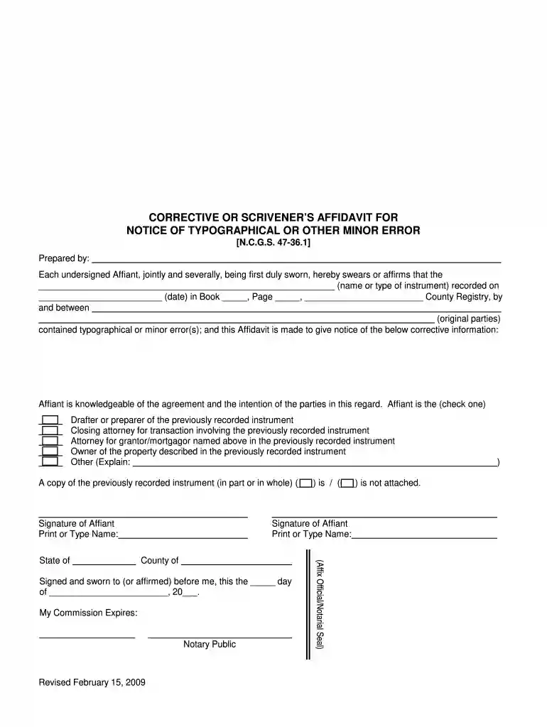 scrivener's affidavit Preview on Page 1