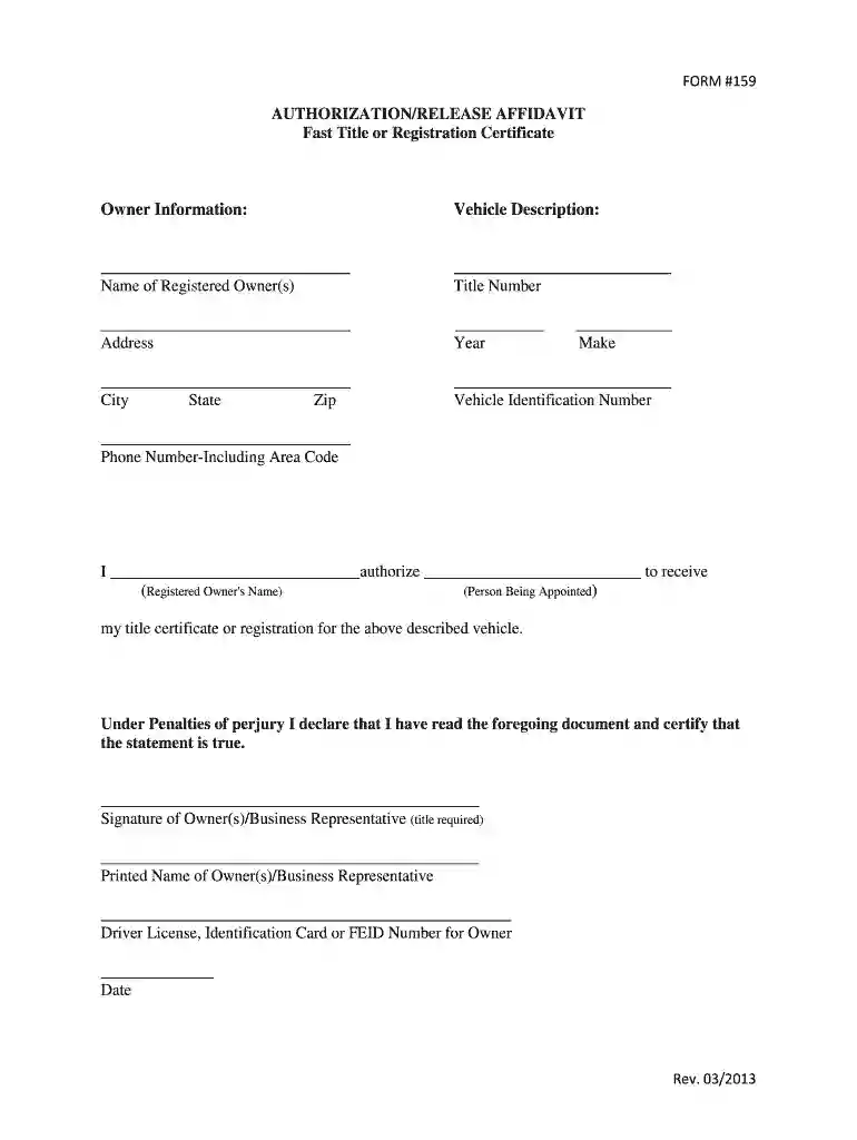 vehicle release form Preview on Page 1
