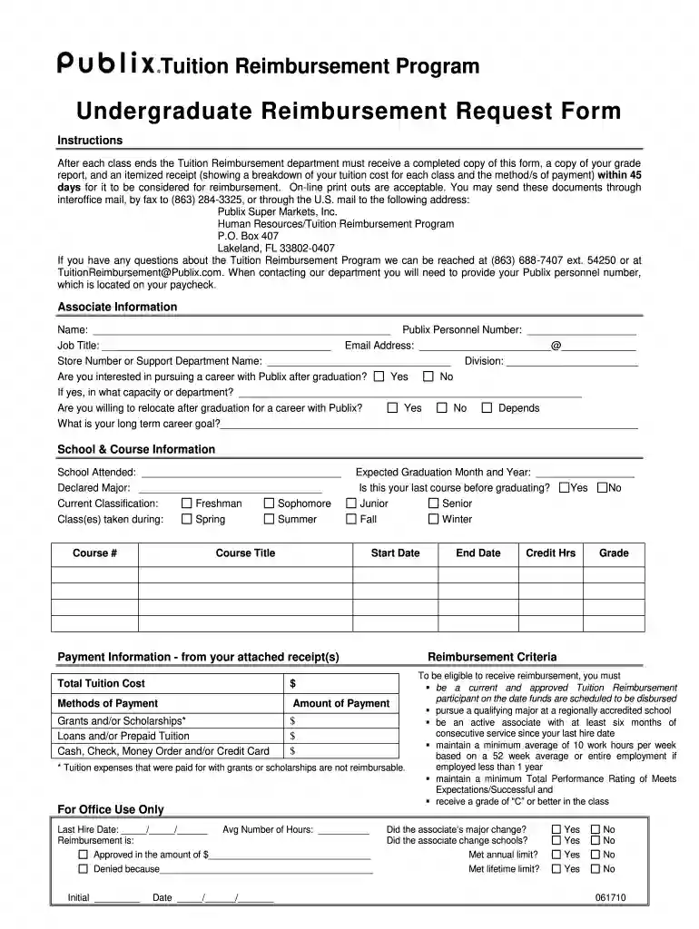 publix tuition reimbursement Preview on Page 1