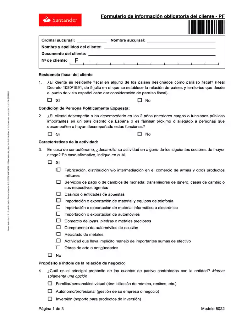 Formulario de informacin obligatoria del cliente - PF Vista previa en la página 1