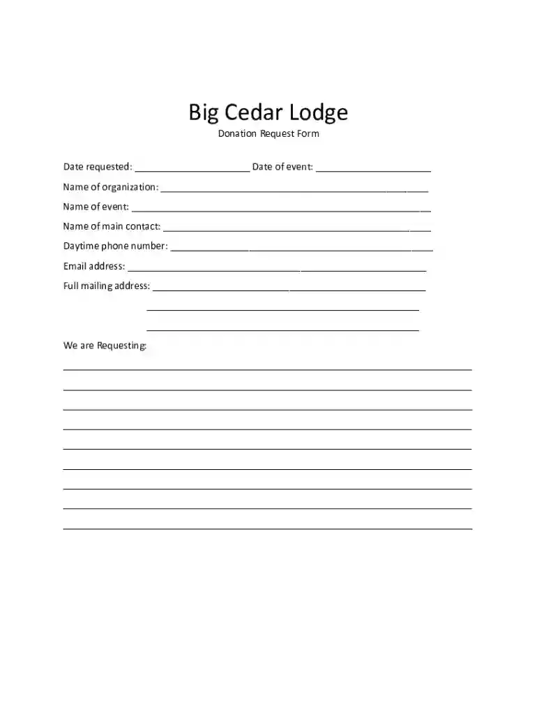 big cedar lodge donation request Preview on Page 1