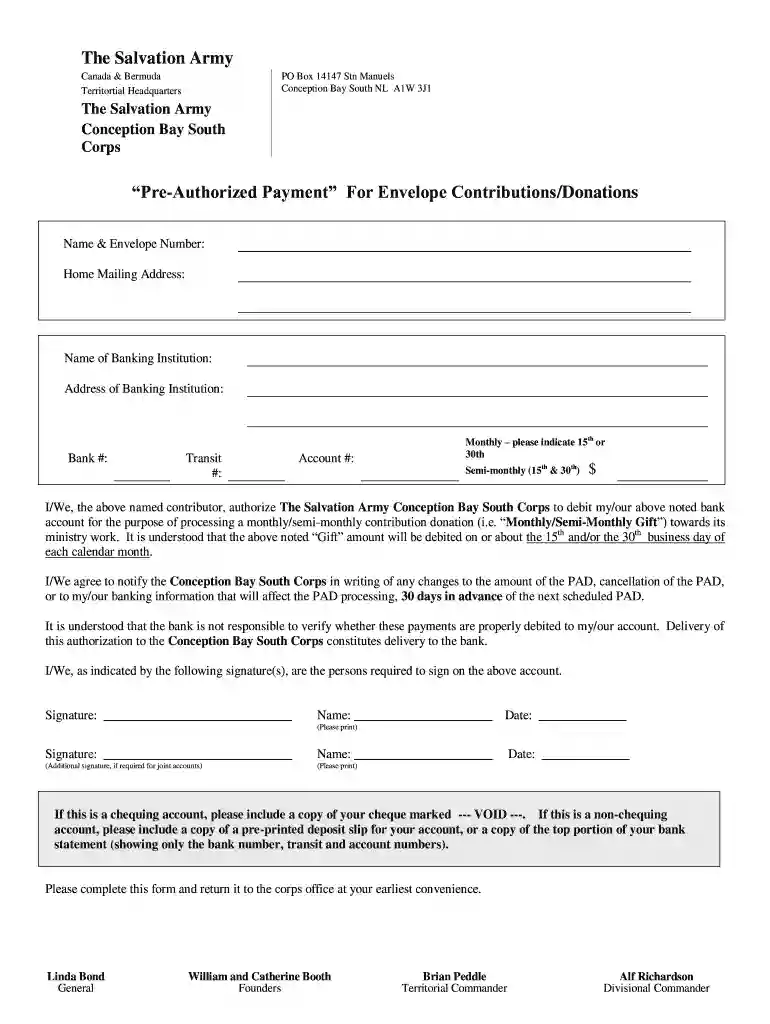 salvation army letterhead Preview on Page 1