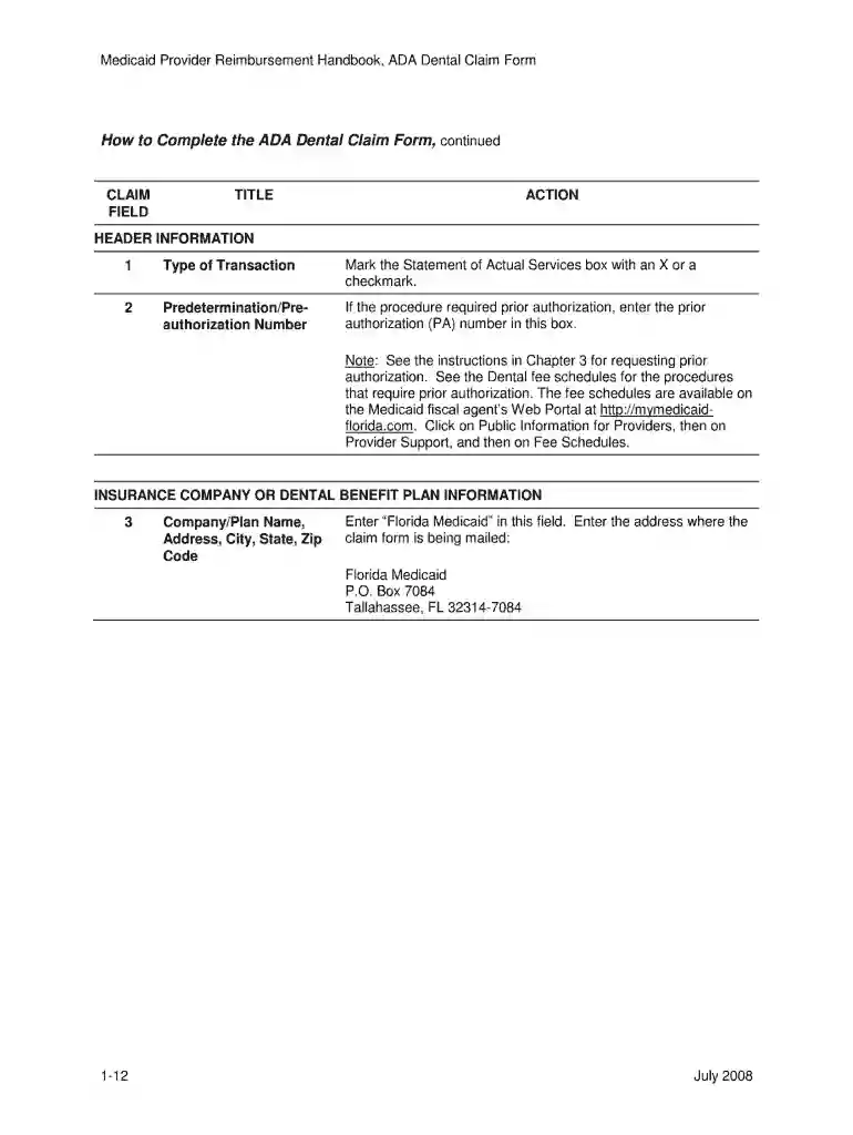 2008 claim form Preview on Page 1