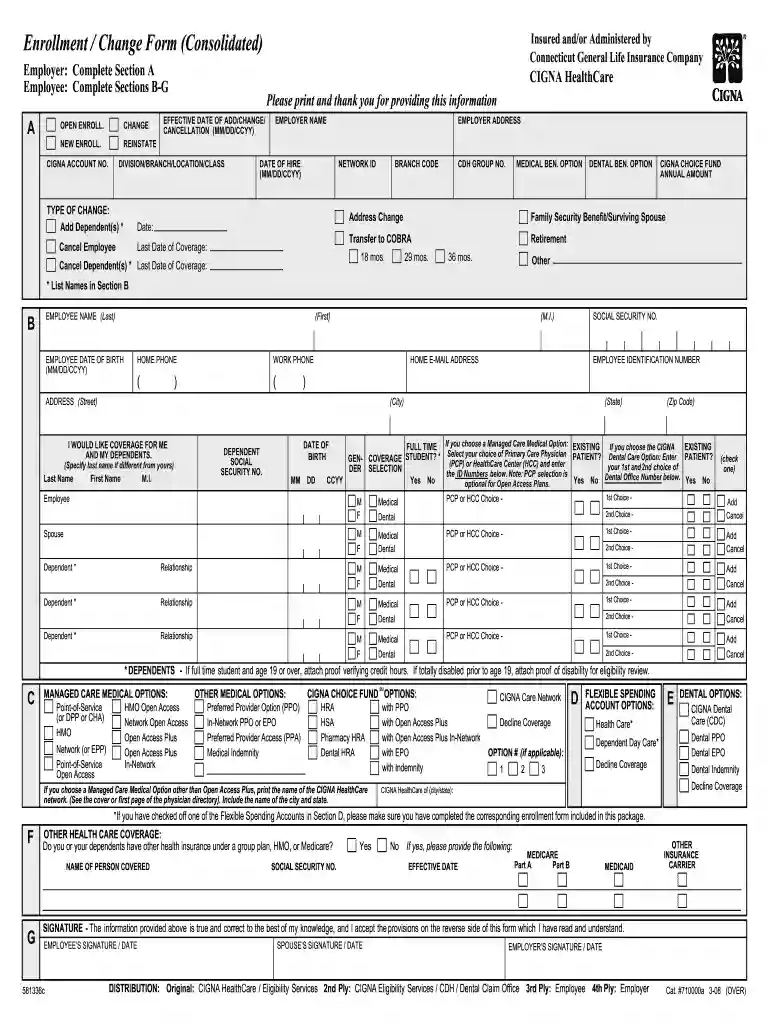 cigna pcp change form Preview on Page 1