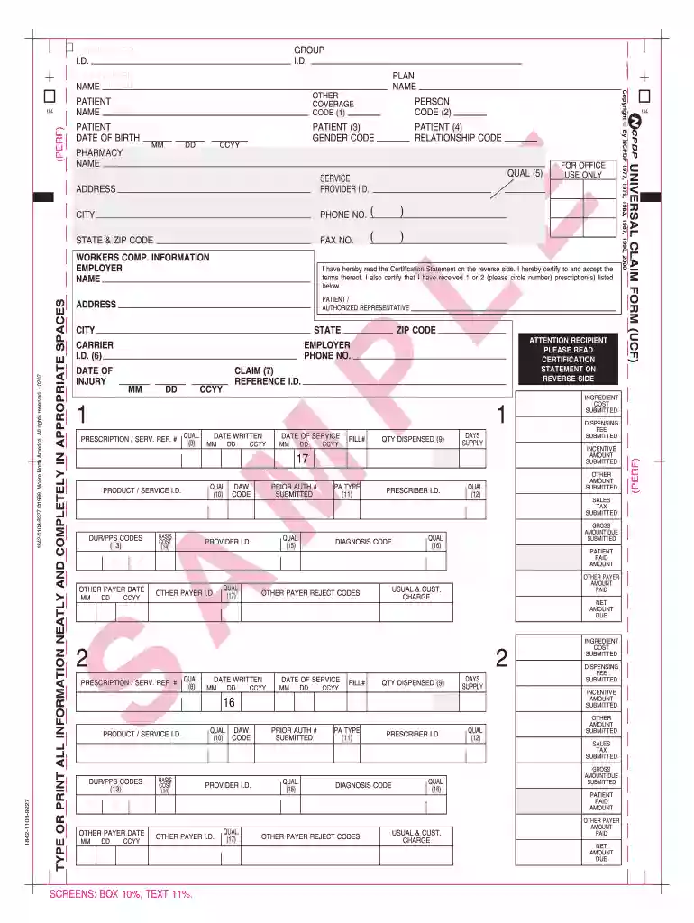 universal claim form pharmacy Preview on Page 1