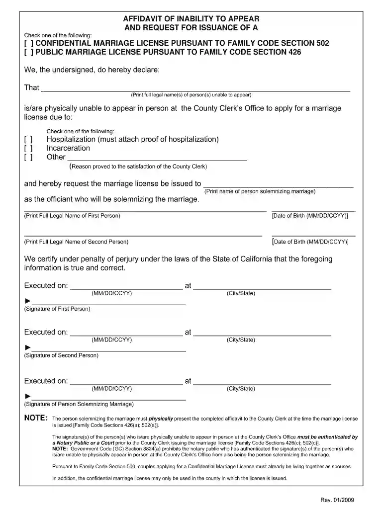 inabilty to appear forms 2009 Preview on Page 1