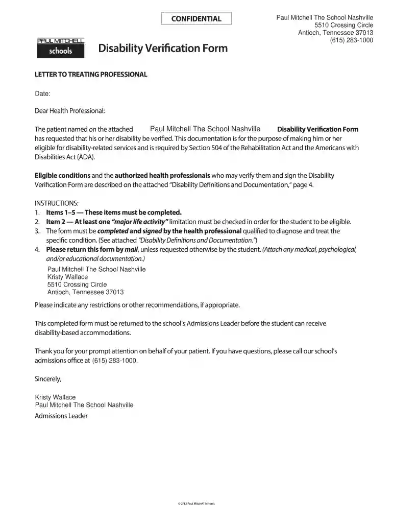 paul disability form Preview on Page 1