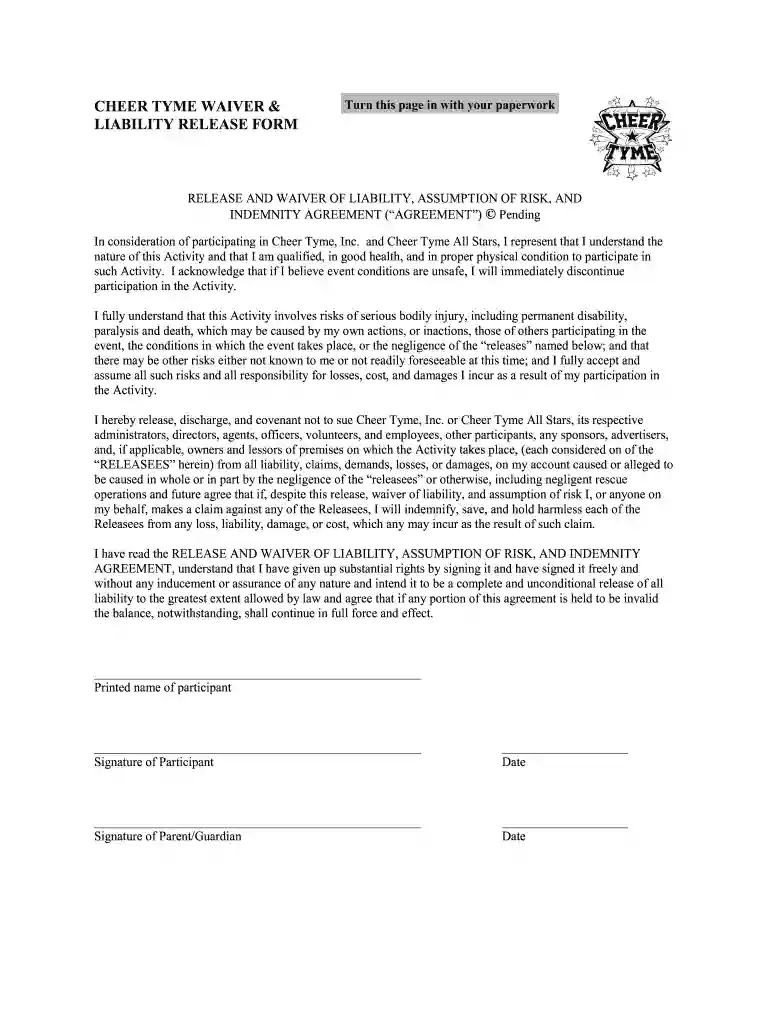 free liability waiver form Preview on Page 1
