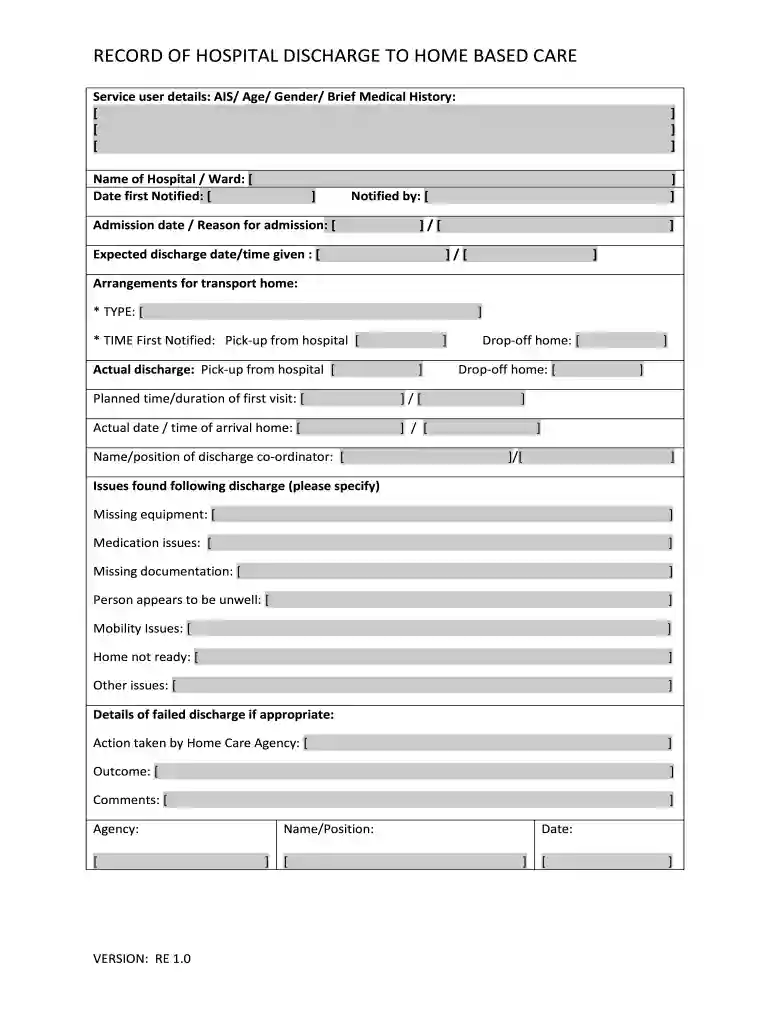 discharge papers from hospital Preview on Page 1