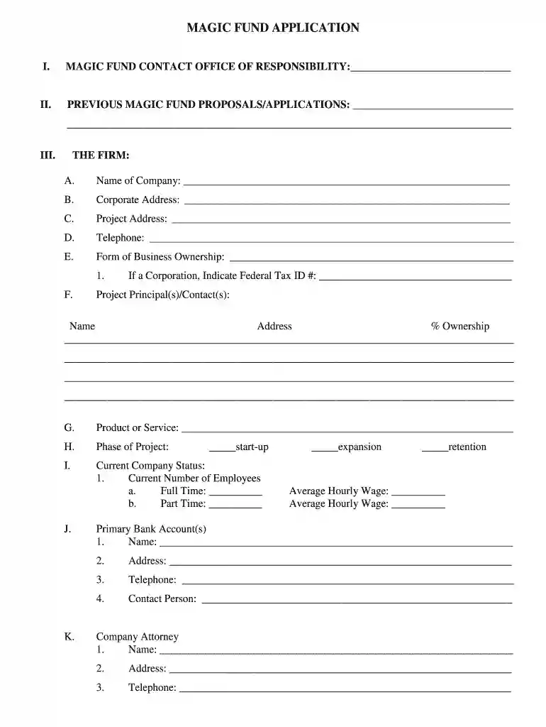 MAGIC Fund Application Form - City of Minot, ND - minotnd Preview on Page 1