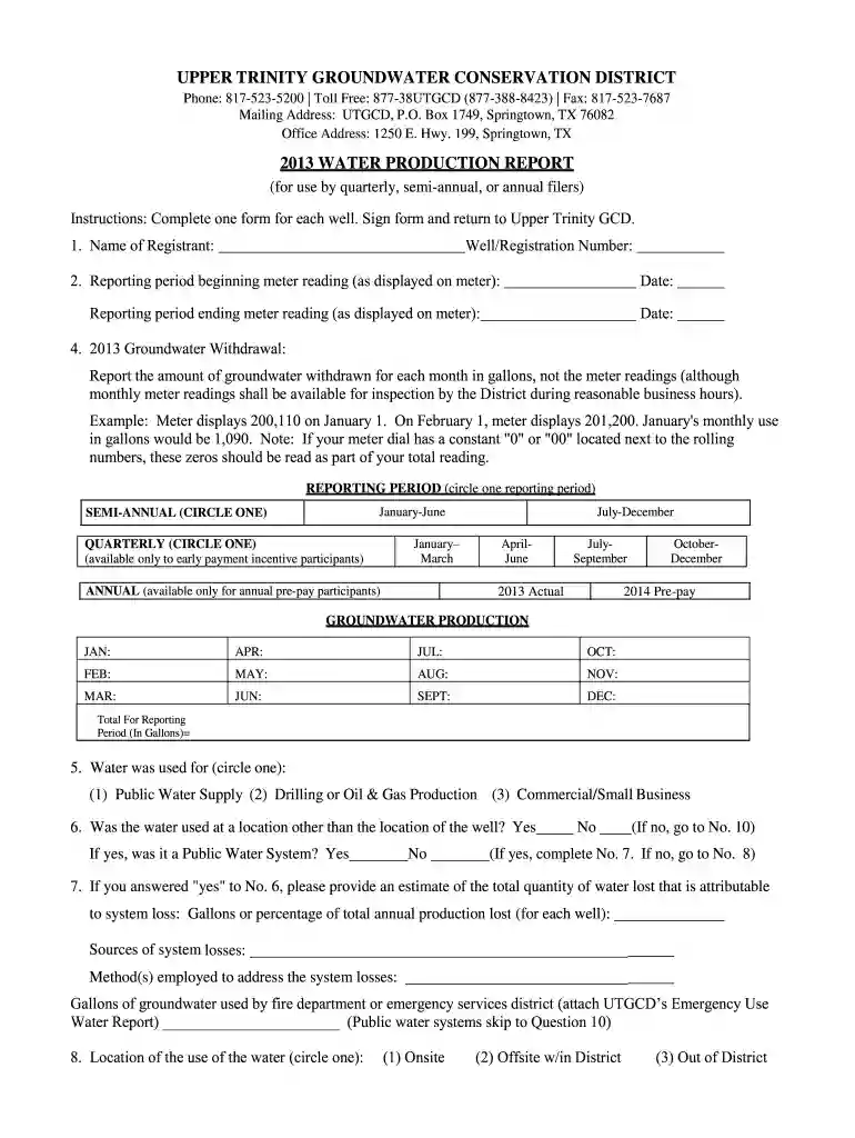 Upper trinity groundwater conservation district 2014 water Preview on Page 1