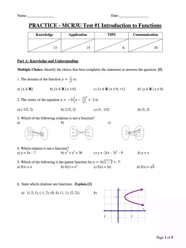 mcr3u unit 1 test Preview on Page 1