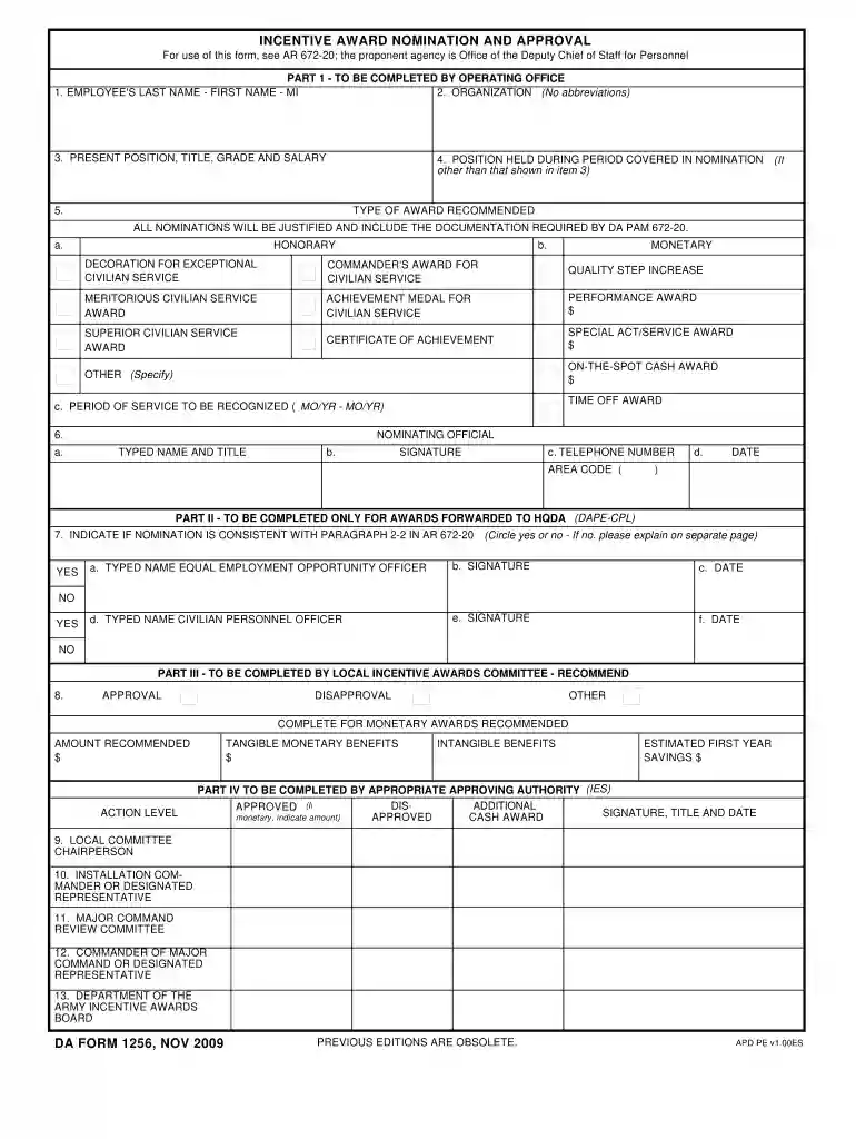 da form 1256 Preview on Page 1