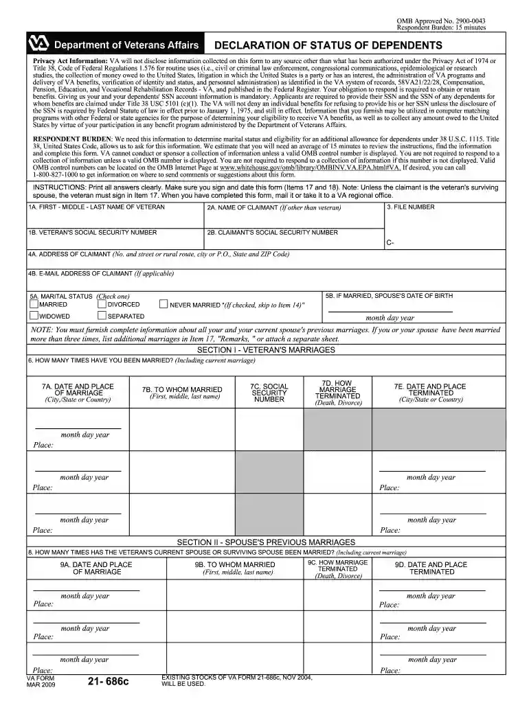 form 21 686c 2009 Preview on Page 1