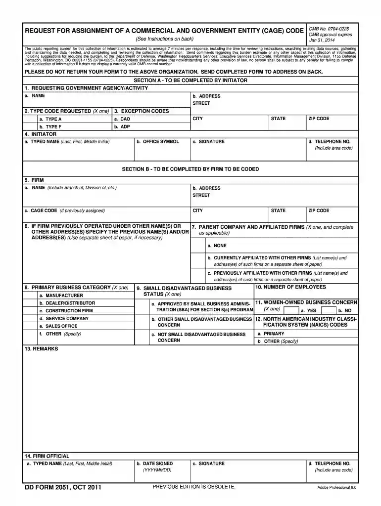 dd form 2051 Preview on Page 1