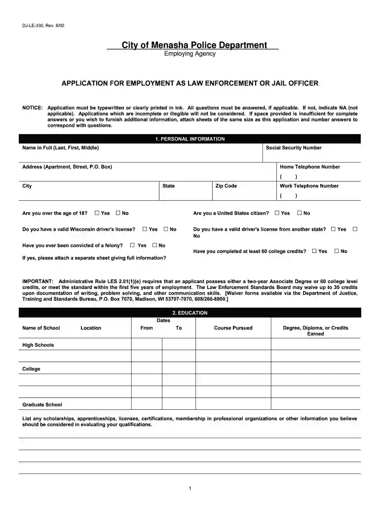 dj manasha pobkicean 2000 form Preview on Page 1