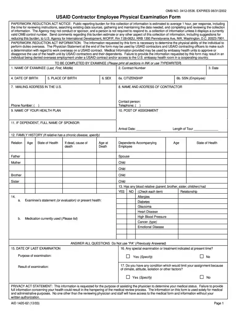physical exam form for healthcare workers Preview on Page 1