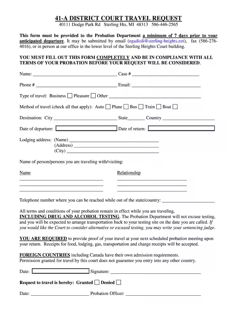 41a travel form online Preview on Page 1
