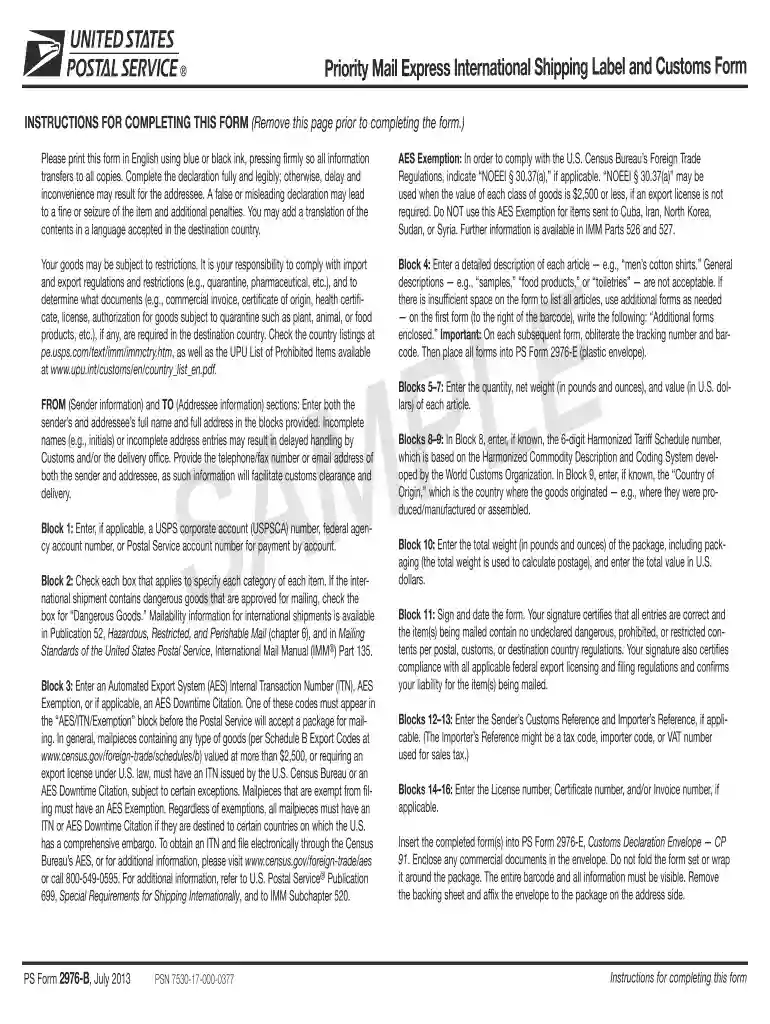 ps form 2976 b Preview on Page 1