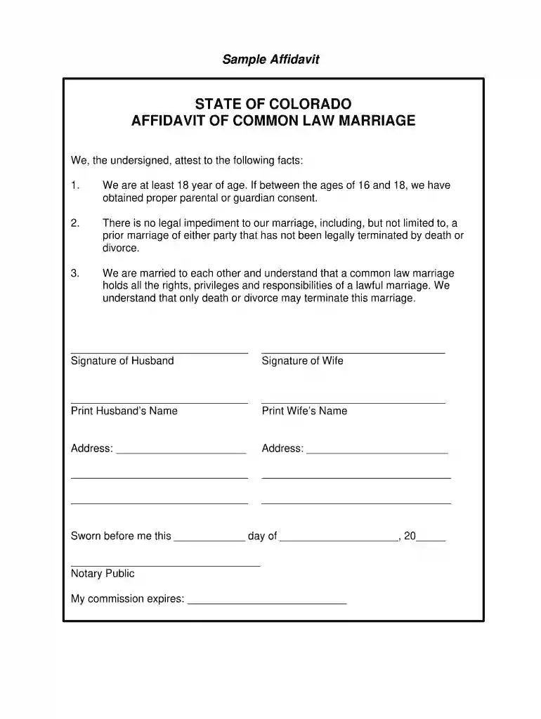 colorado common law form Preview on Page 1