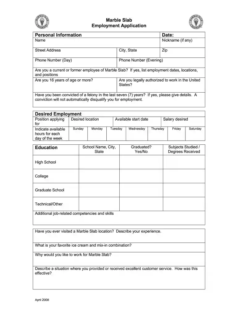 slab creamery application pdf Preview on Page 1