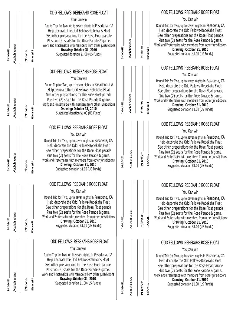 office depot ticket template 922 761 Preview on Page 1