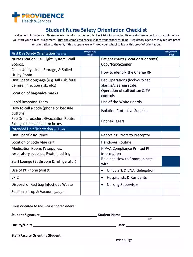 nursing student checklist Preview on Page 1