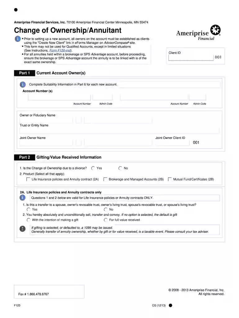 ameriprise estate settlement claim form Preview on Page 1