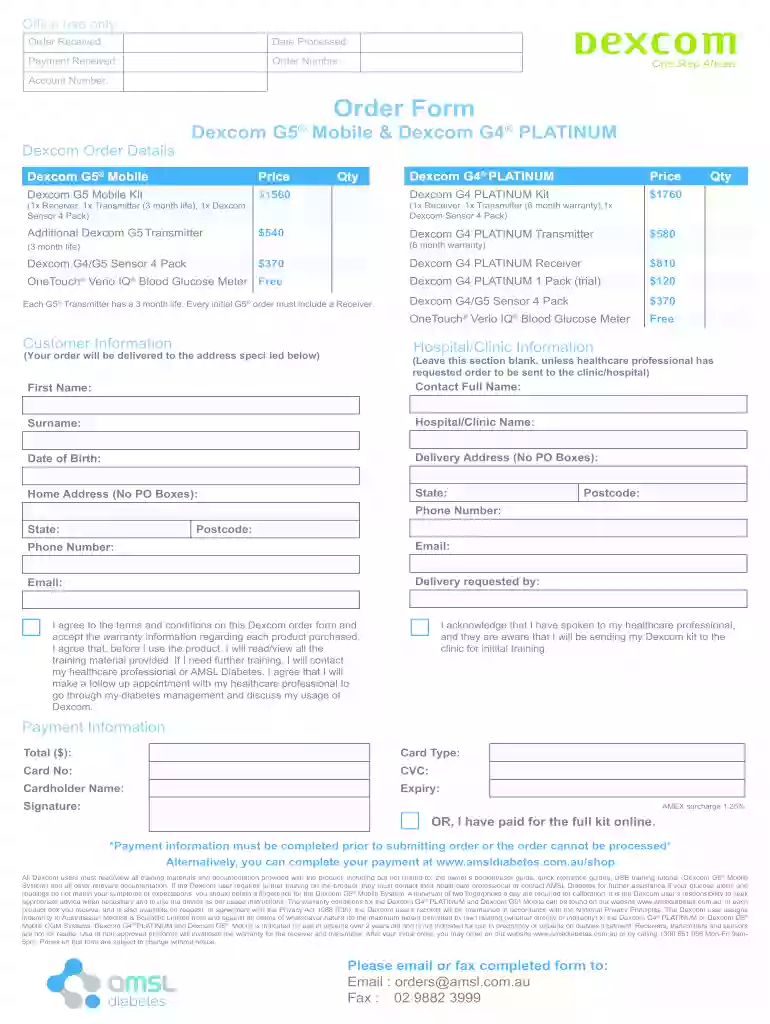 amsl order forms Preview on Page 1