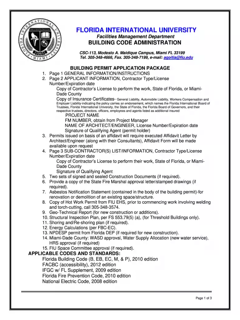 florida international permit application Preview on Page 1