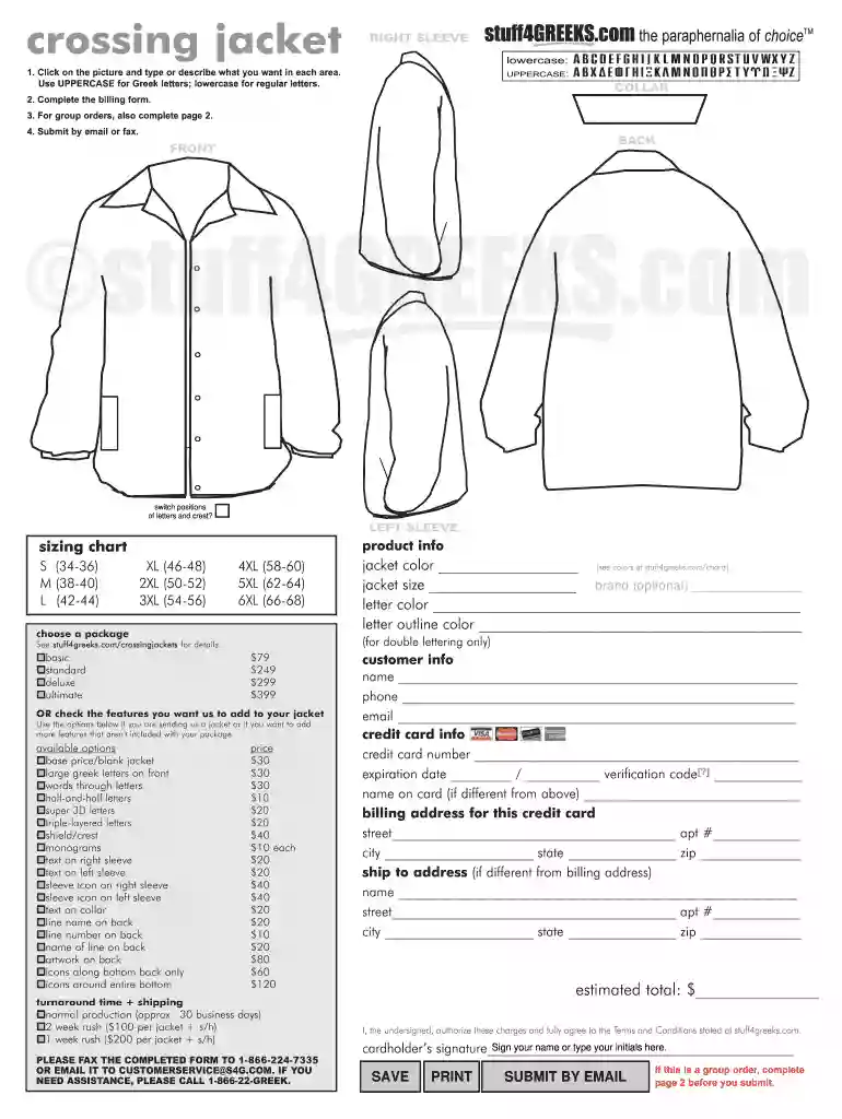 line jacket template Preview on Page 1
