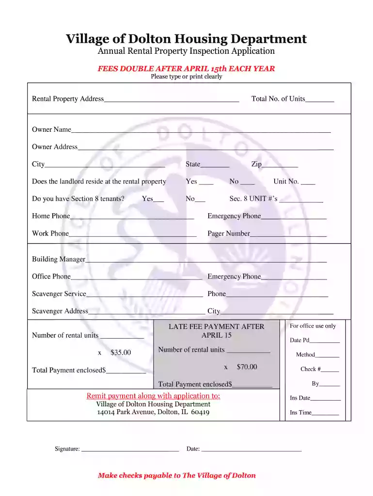 village of dolton housing department Preview on Page 1
