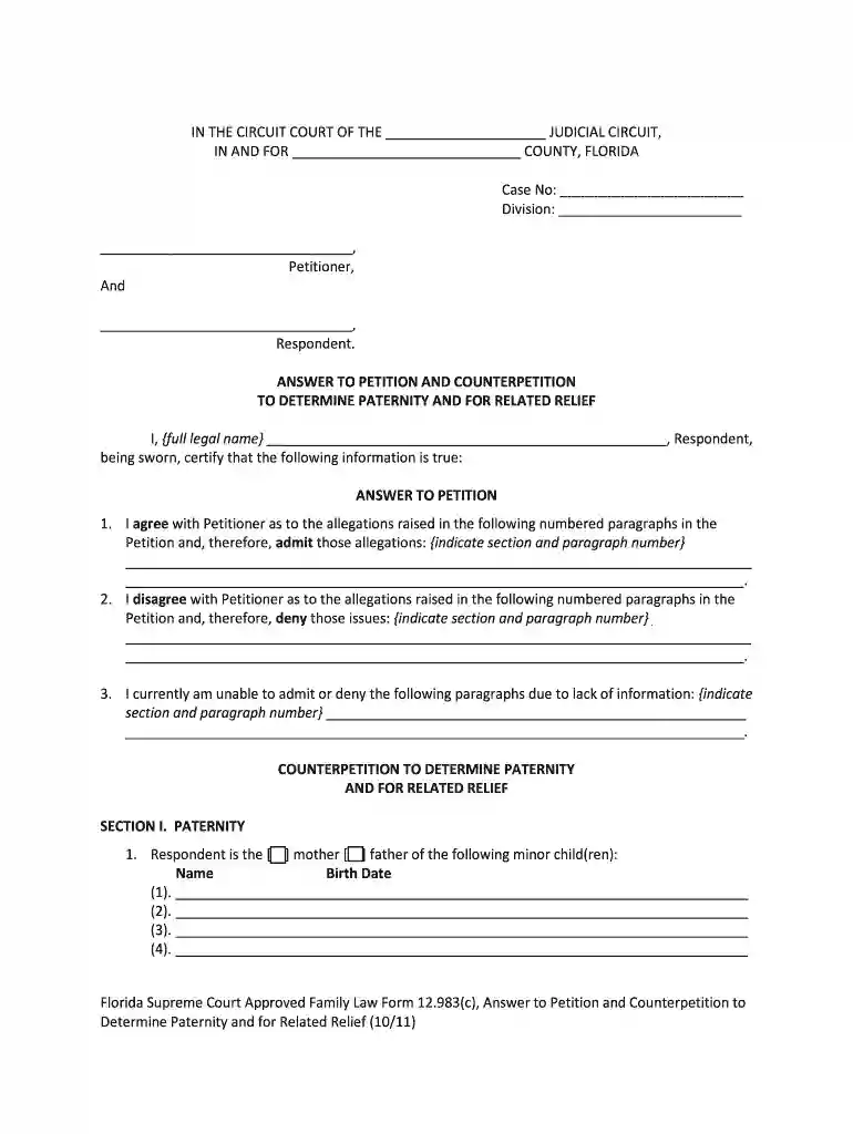 petition determine 2011 form Preview on Page 1