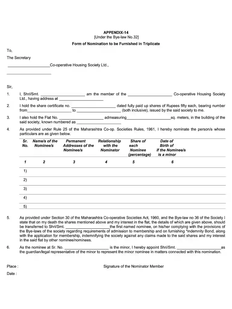 society nomination form pdf Preview on Page 1