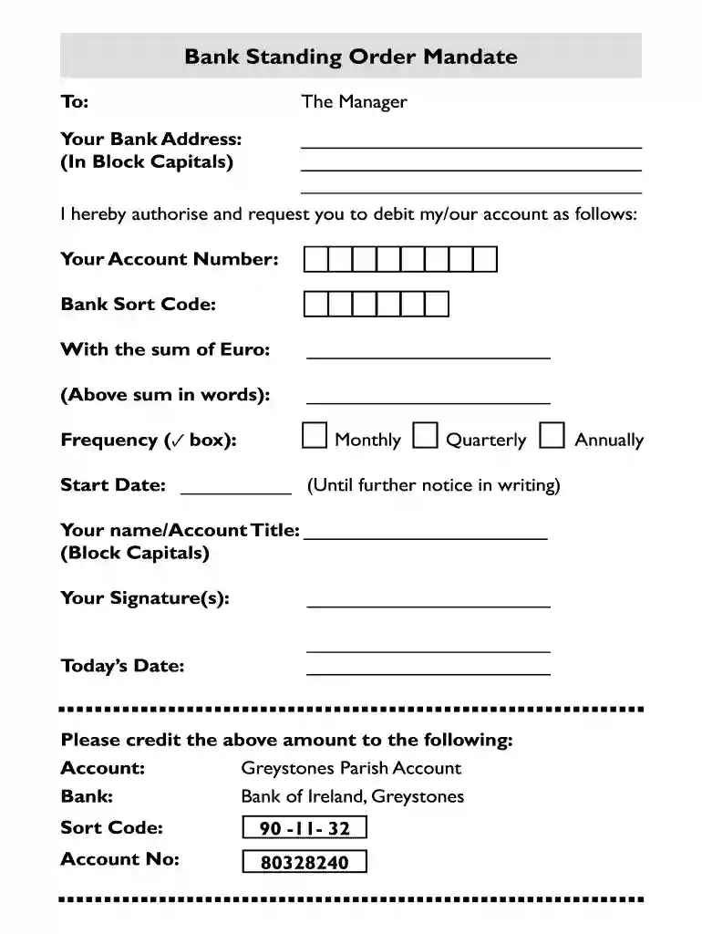 standing order Preview on Page 1