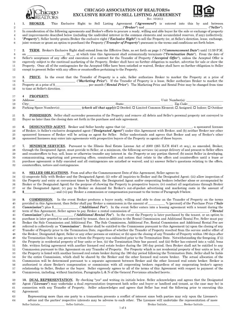 exclusive listing agreement Preview on Page 1