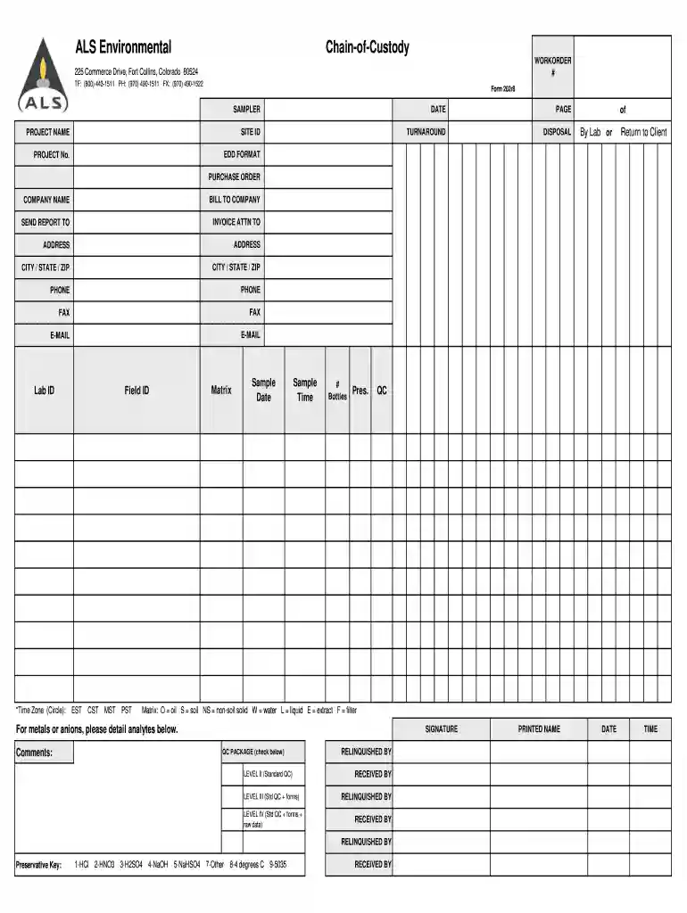 als chain of custody Preview on Page 1