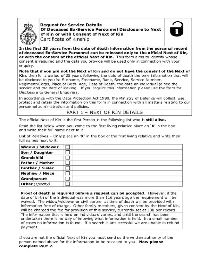 Certificate of bKinshipb PART 1 NEXT OF bKINb bb - hmshoodorguk Preview on Page 1
