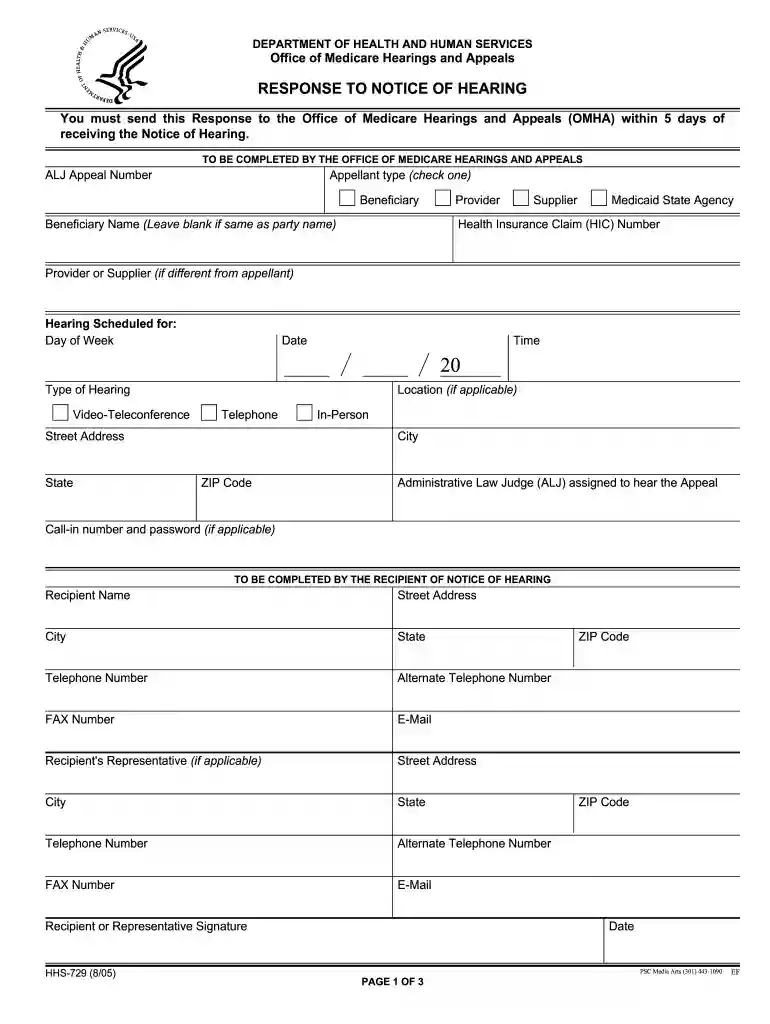 form response notice Preview on Page 1