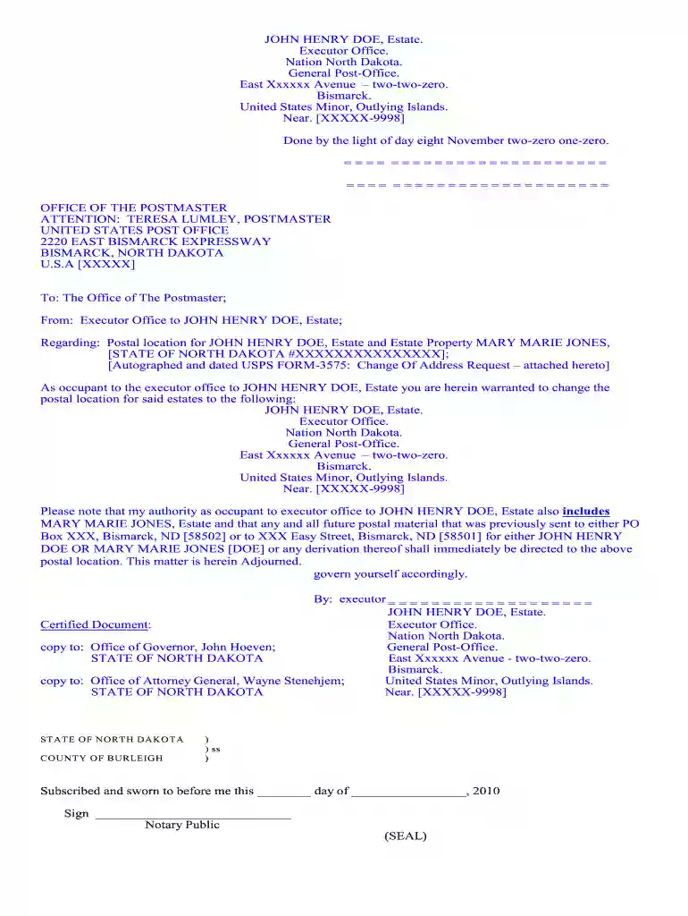 executor letter Preview on Page 1